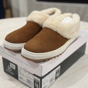 BLONDO "Suri" Suede Fur-lined Waterproof Slip-on Shoe/Slipper